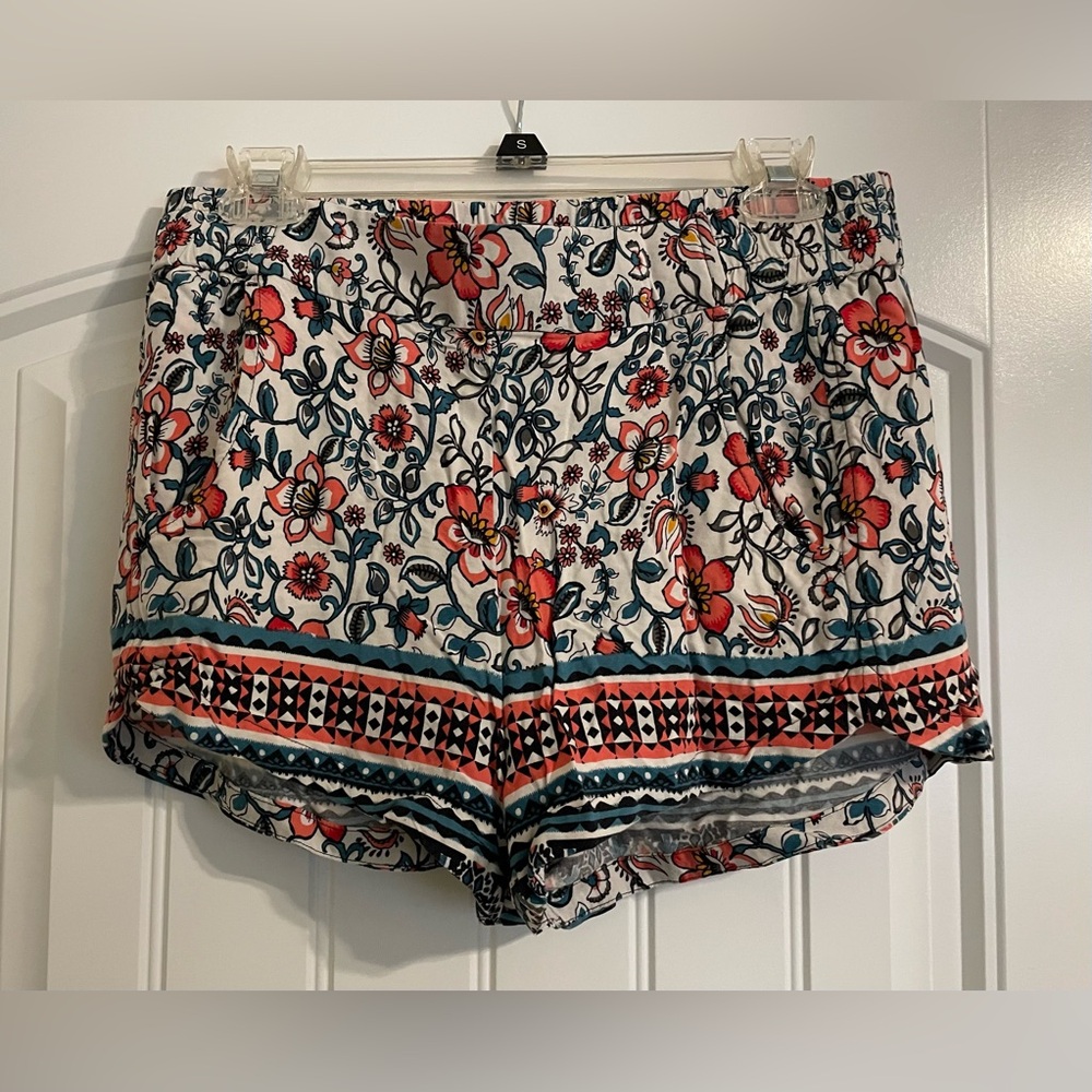 Express Floral High Rise Pull On Shorts XS